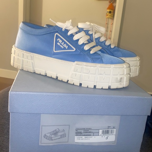 PRE OWNED PLATFORM PRADA SNEAKERS - Picture 1 of 8